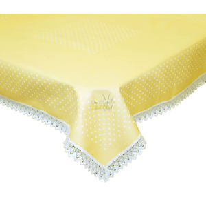 Forbyt, Ubru, s bavlnený Exclusive s čipkou, žltý 120 x 140cm obdĺžnik